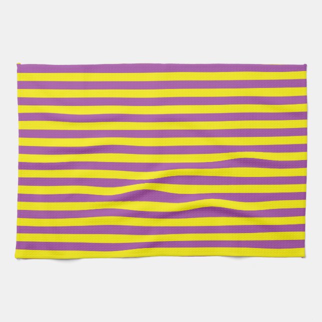 Paño De Cocina Rayas amarillas y púrpuras (Horizontal)
