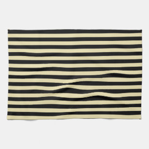Paño De Cocina Rayas beige y negro
