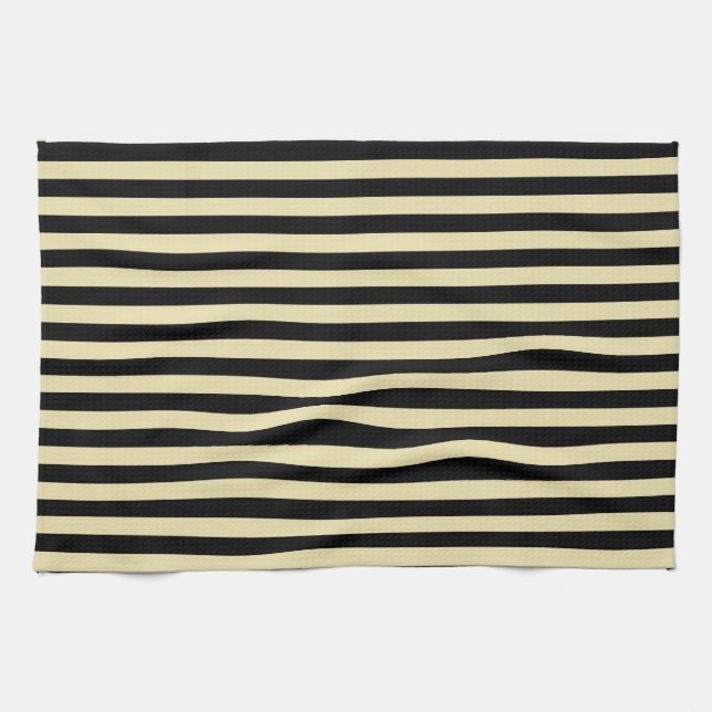Paño De Cocina Rayas beige y negro (Horizontal)