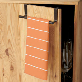 Paño De Cocina Rayas Blancas Simples sobre Fondo Naranja
