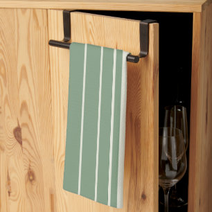Paño De Cocina Rayas complejas en verde