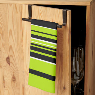 Paño De Cocina Rayas complejas - Verde animado