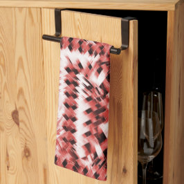 Paño De Cocina Rayas cruzadas rojas con gradiente o pulido