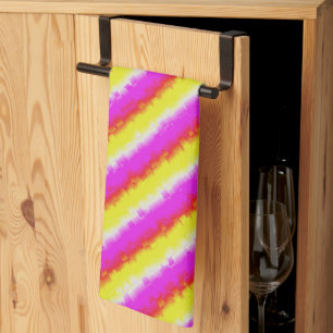 Paño De Cocina Rayas de arco iris rosado de Artdeco