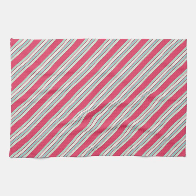 Paño De Cocina Rayas de azul blanco y rosa (Horizontal)