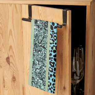 Paño De Cocina Rayas de brillo de leopardo Glam 2