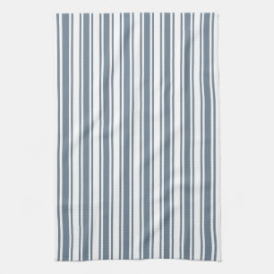Paño De Cocina Rayas de caramelo azul-gris y blanco