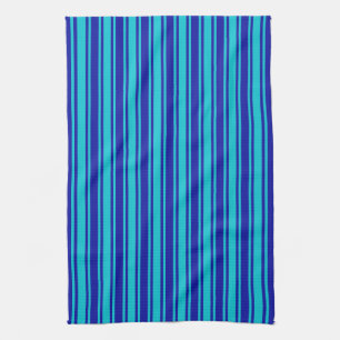Paño De Cocina Rayas de caramelo azul turquesa