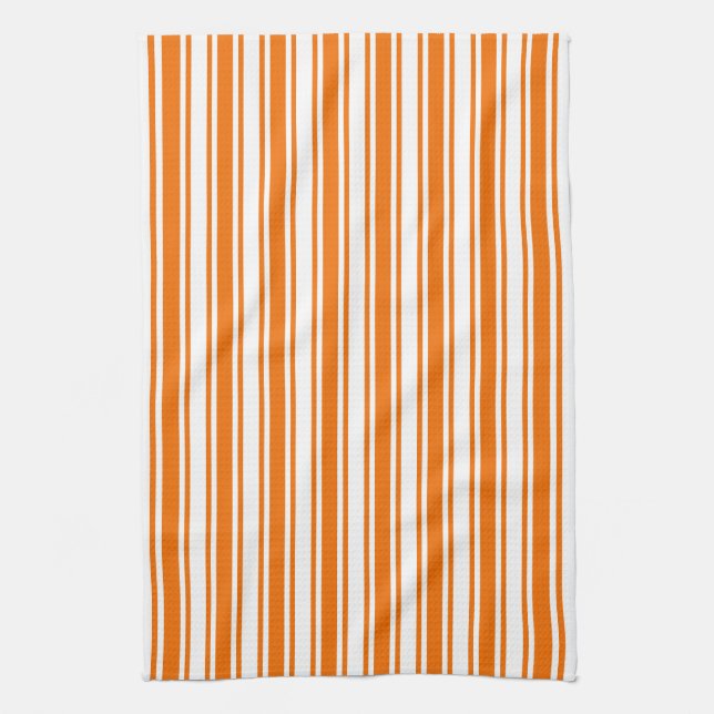 Paño De Cocina rayas de caramelo blanco y naranja (Vertical)