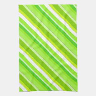Paño De Cocina Rayas de caramelo en capas - verde limón y blanco