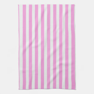 Paño De Cocina Rayas de caramelo rosa y blanco