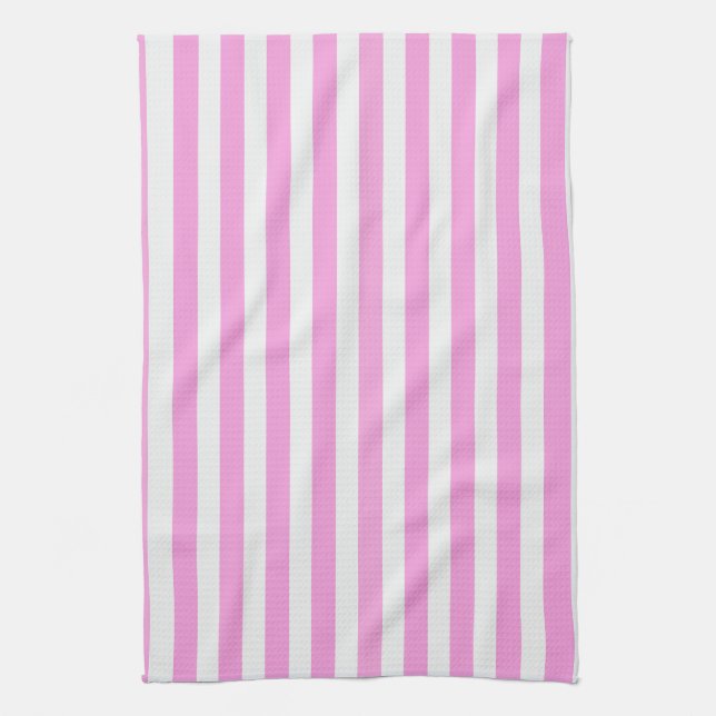 Paño De Cocina Rayas de caramelo rosa y blanco (Vertical)