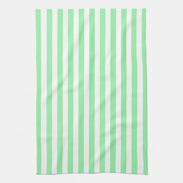 Paño De Cocina Rayas de caramelo verde claro (Vertical)