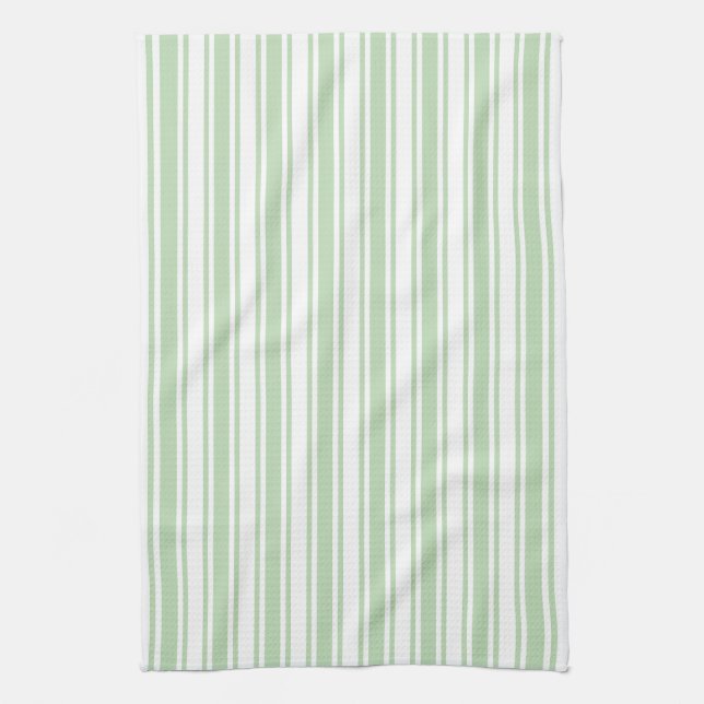 Paño De Cocina Rayas de caramelo verde claro y blanco (Vertical)