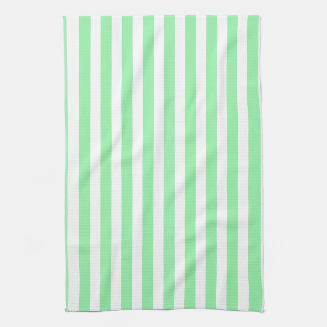 Paño De Cocina Rayas de caramelo verde y blanco (Vertical)