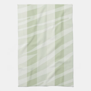 Paño De Cocina Rayas de cebra blanca verde suave