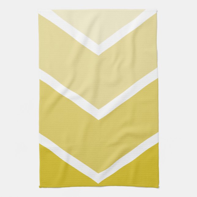 Paño De Cocina Rayas de Chevron con embrión amarillo (Vertical)