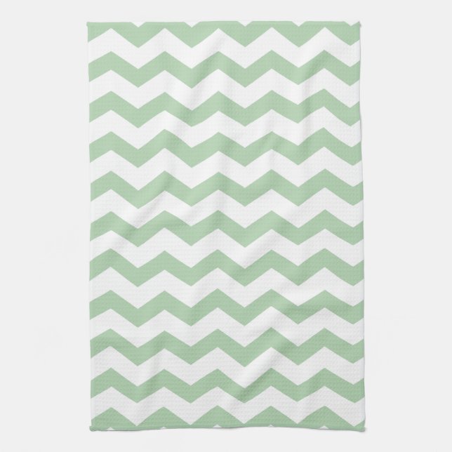 Paño De Cocina Rayas de Chevron de la menta (Vertical)