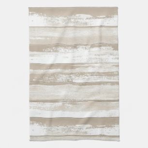 Paño De Cocina Rayas de color de agua vintage en tonos grises