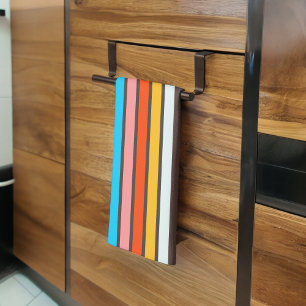 Paño De Cocina Rayas de estilo vintage multicolor oscuro