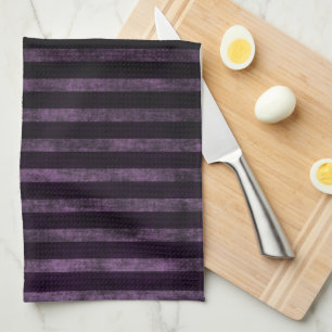 Paño De Cocina Rayas de ormbre negro y morado