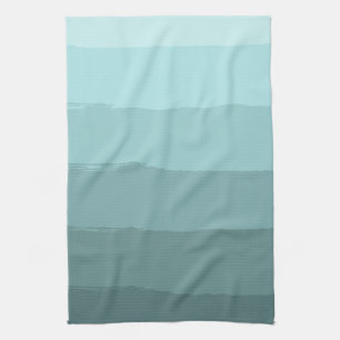 Paño De Cocina Rayas de resumen azul de la menta Verde azulada de
