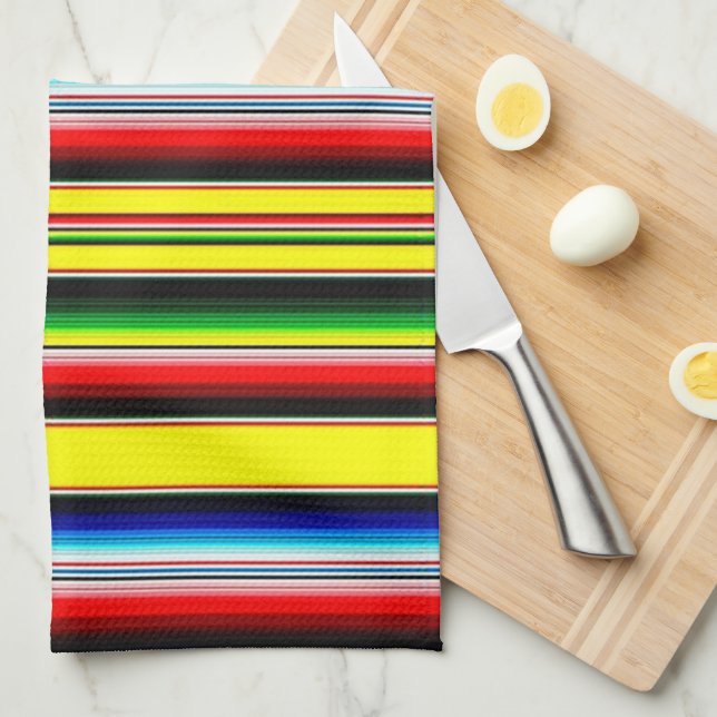 Paño De Cocina Rayas de serape luminosas (Doblado Cuarto)