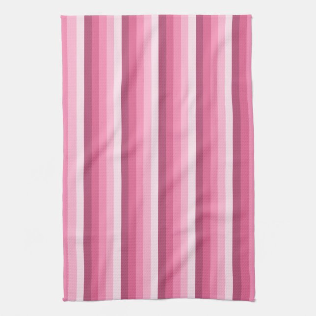 Paño De Cocina Rayas de sombra rosadas (Vertical)
