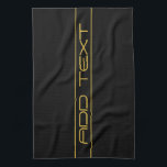 Paño De Cocina Rayas de texto y línea doradas elegantes y moderna<br><div class="desc">¡Diseño moderno editable,  personaliza como quieras!</div>