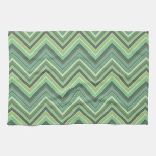 Paño De Cocina Rayas de zigzag verde oliva