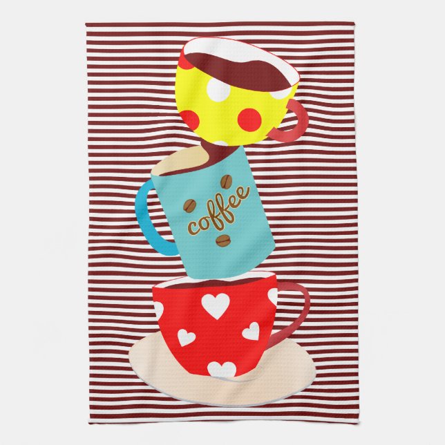 Paño De Cocina Rayas del descanso para tomar café (Vertical)