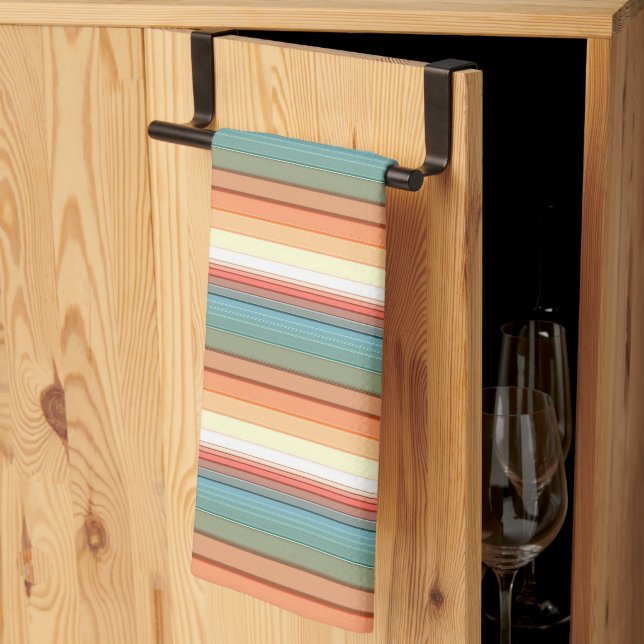 Paño De Cocina Rayas del suroeste color apagado (Pliegue de tercios)