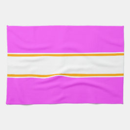 Paño De Cocina Rayas Deportivas Tropicales Rosa Naranja Blanco Ve