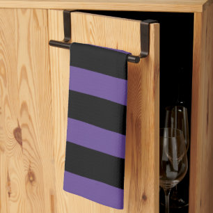Paño De Cocina Rayas desiguales en morado y negro