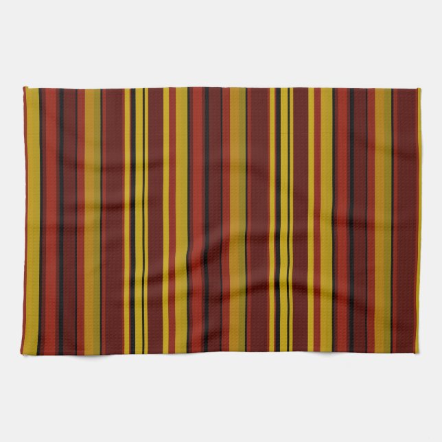 Paño De Cocina Rayas en tonos de carnet y oro (Horizontal)