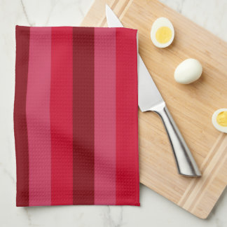 Paño De Cocina Rayas en tonos de rojo