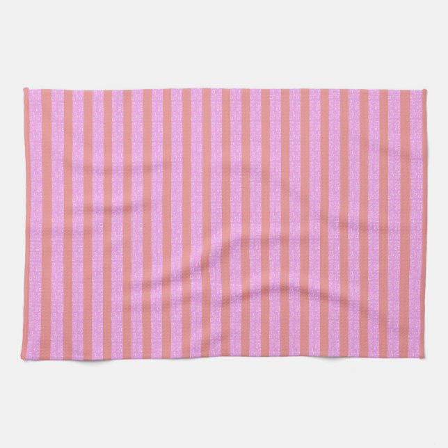 Paño De Cocina Rayas geométricas rosadas (Horizontal)