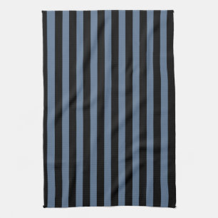 Paño De Cocina Rayas grises y negras azules