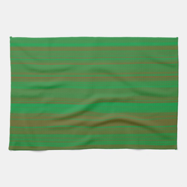 Paño De Cocina Rayas marrones verdes (Horizontal)