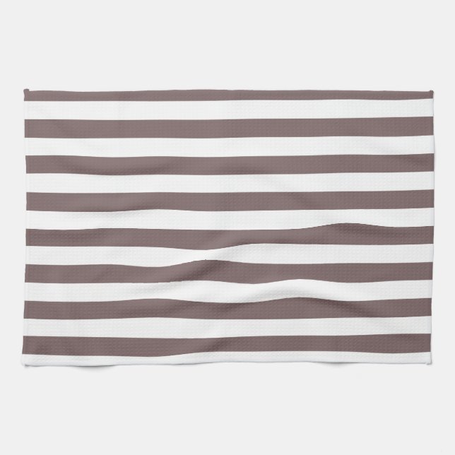 Paño De Cocina Rayas marrones y blancas de tazas; rayadas (Horizontal)