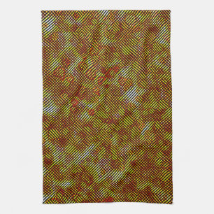 Paño De Cocina Rayas naranjas inclinadas manchadas de yeso