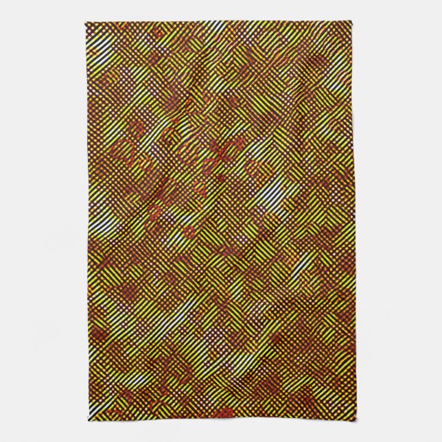 Paño De Cocina Rayas naranjas inclinadas manchadas de yeso (Vertical)