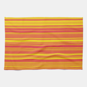 Paño De Cocina Rayas Naranjas Rojas Amarillas