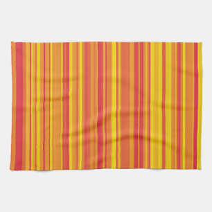 Paño De Cocina Rayas Naranjas Rojas Amarillas