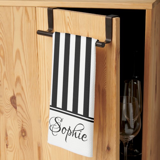 Paño De Cocina Rayas negras (Pliegue de tercios)