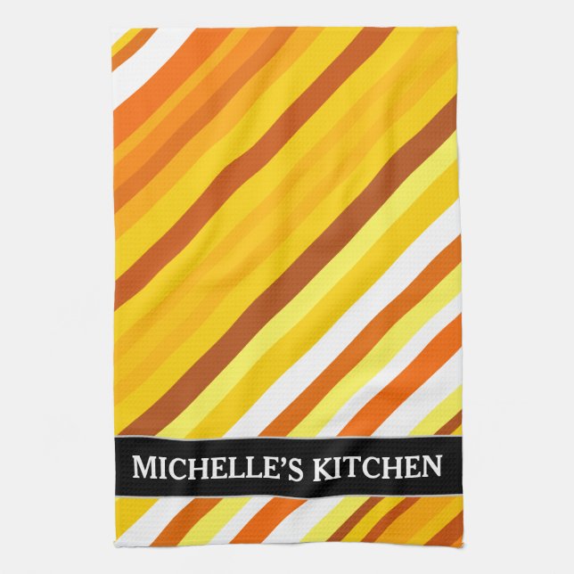 Paño De Cocina Rayas Puesta del sol-Inspiradas del amarillo, del (Vertical)