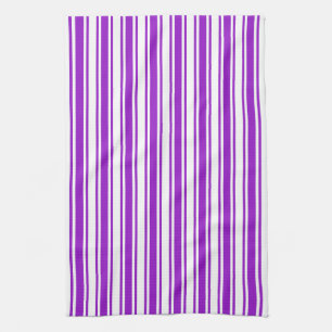 Paño De Cocina Rayas reales de caramelo morado y blanco