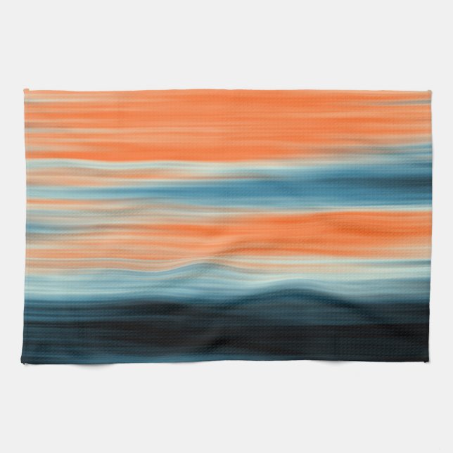 Paño De Cocina Rayas Rojas Azules Naranja de moda (Horizontal)
