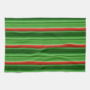 Paño De Cocina Rayas rojas y verdes