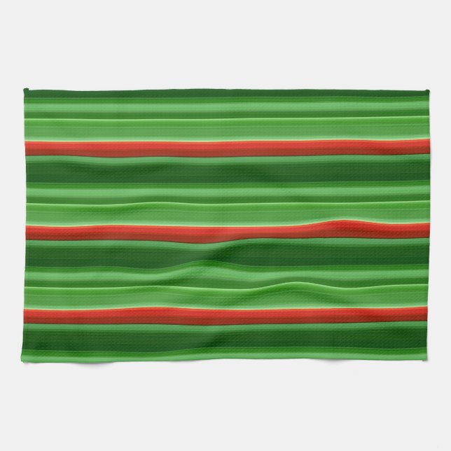 Paño De Cocina Rayas rojas y verdes (Horizontal)